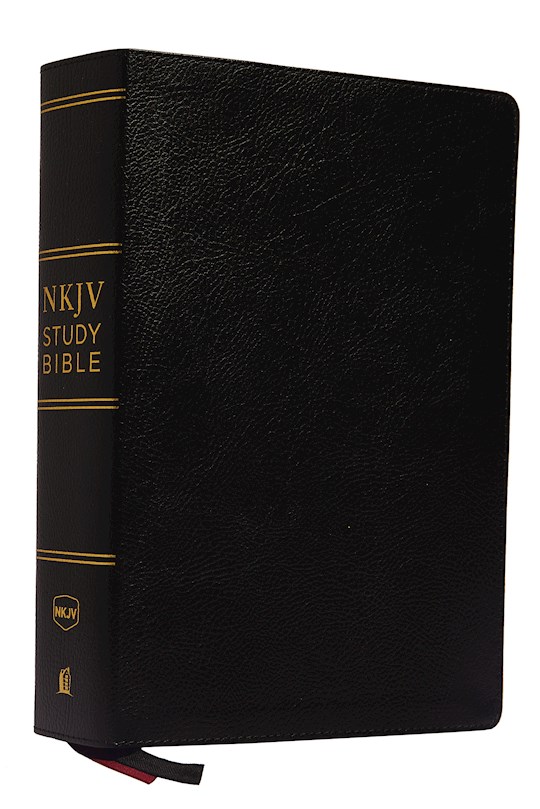 NKJV Study Bible (Comfort Print) Black Premium Bonded Leather - Thomas Nelson